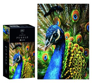 Interdruk Puzzle, 250 Teile, Design "Pfau" neon, 48 x 33 cm