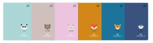 Interdruk Notizheft DIN A5 "BEBE Friends", 16 Blatt (32 Seiten) kariert, 90g/m²,  Softtouch, 6 Designs sortiert