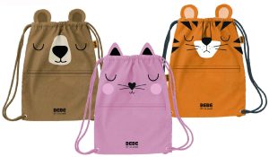 Interdruk Turnbeutel BEBE Friends, 3 Designs sortiert, mit Vordertasche, Verpackungseinheit: 12 Stück (je Design 4 Stück)