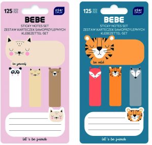 Interdruk Haftnotiz-und Index-Streifen-Set "BEBE Friends", 125 Haftnotizen in versch. Größen und Designs, 2 Motive sortiert