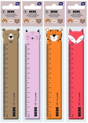 Interdruk Lineal 15 cm "BEBE Friends", 4 Motive sortiert, im Beutel mit Headercard