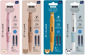 Interdruk Füller "BEBE Friends" auf Blisterkarte, inkl. 2 Tintenpatronen, ergonomischer Griff, 4 Motive sortiert