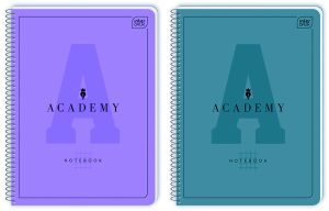 Interdruk Collegeblock A4+"Academy", 80 Blatt (160 Seiten) kariert, 90g/m², Softtouch-Cover, 2 Farben (pink und grün) sortiert