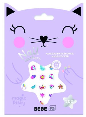 Interdruk Nagelsticker BEBE Friends "Magic Kitty" für Kinder, 200 Sticker zum Anbringen auf Fingernägeln, dermatologisch getestet, in attraktiver Mappe mit Eurolochung