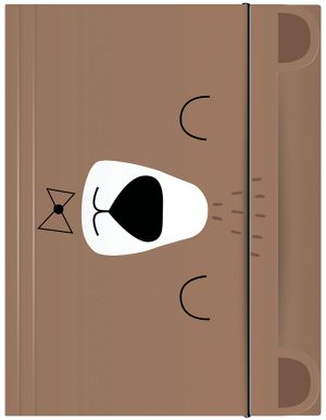 Interdruk Sammelmappe DIN A3 mit Gummizug "BEBE Friends" Deisgn Bär, Mappe mit ausgeschnittenen Ohren