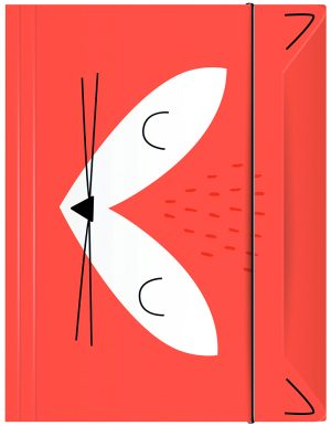 Interdruk Sammelmappe DIN A3 mit Gummizug "BEBE Friends" Design Fuchs, Mappe mit ausgeschnittenen Ohren