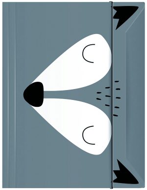 Interdruk Sammelmappe DIN A3 mit Gummizug "BEBE Friends" Design Wolf, Mappe mit ausgeschnittenen Ohren