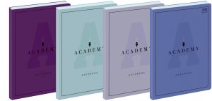 Interdruk Notizbuch B5 "Academy", 128 Blatt (256 Seiten) kariert mit Rand, 90 g/m², Softtouch-Cover, 4 Farben sortiert