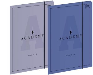 Interdruk Sammelmappe DIN A4 mit Gummizug "Academy", Softtouch-Cover, 2 Farben sortier