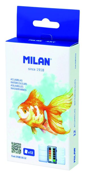 MILAN 12 Aquarellfarben im Metalletui, 12 Näpfchen hoch pigmentiert