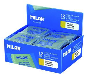 MILAN Knetradierer, 12 Stück in Box, 3,7 x 2,8 x 1 cm EAN 8414034012212 VE 12 Stück in Box