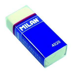 MILAN Synthesekautschuk Radiergummis, 20 Stück in Box, 5,5 x 2,3 x 1,3 cm