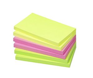 RHEITA Haftnotizen 6er Pack, 3 verschiedene Farben, 125 x 75 mm, 80 Blatt