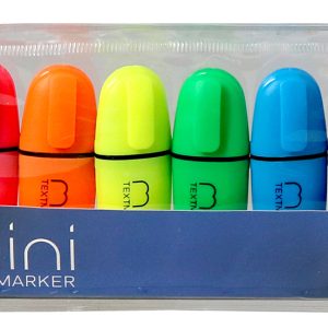 Gataric 6 Mini-Textmarker mit Tinte auf Wasserbasis, Keilspitze, Strichstärke 1-4 mm, Pastelfarben