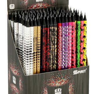 Gataric Display "Blackwood", 144 hochwertige "Blackwood" Bleistifte, hohe Bruchfestigkeit, Härtegrad HB, Strichbreite 2,2 mm, 16 verschiedene Motive/ Farben in 4 Designs