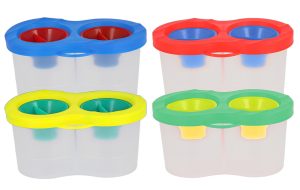 Gatairc Pinselbecher "Duo", farbig sortiert, Ø 7 cm, Höhe 10 cm
