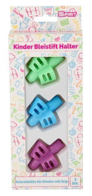 Gataric Kinder-Bleistifthalter, 3er Set, Schreibhilfe für Kinder im Alter zwischen 3-8 Jahren, aus Silikon, passt auf Bleistifte, Farbstifte und andere Schreibinstrumente, 3 Farben im Set