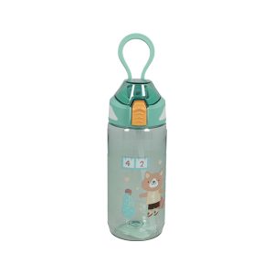 Gataric Trinkflasche "Kids" Motiv Bär , türkis, 570 ml, mit Klickdeckel und auslaufsicherem Verschluss, Klappstrohhalm, spülmaschinengeeignet, BPA-frei