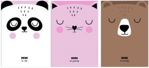 Interdruk Notizheft DIN A4 "BEBE Friends Girls", 32 Blatt kariert, 90g/m²,  Softtouch, 3 Designs sortiert